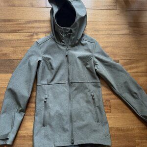 REI Jacket Womens Green XS Hooded Lined Softshell Rain Wind